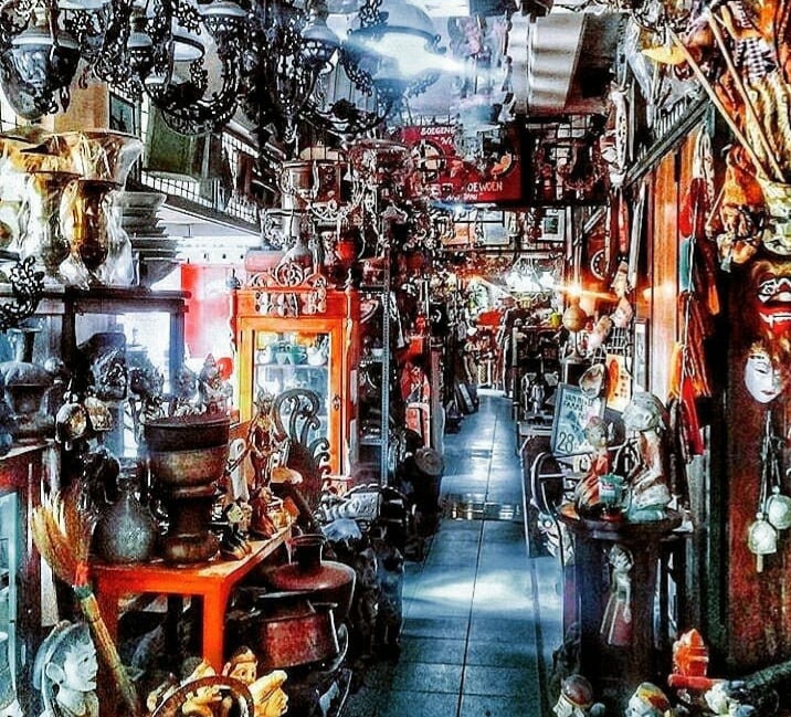 Triwindu antique market in Solo city with traditional architecture